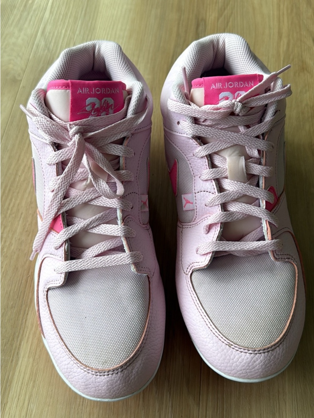 Jordan Pink Low-Top Mesh & Leather Sneakers